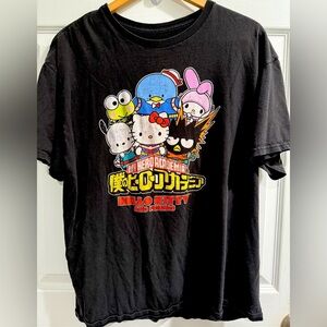 Black My Hero Academia x Hello Kitty T-Shirt